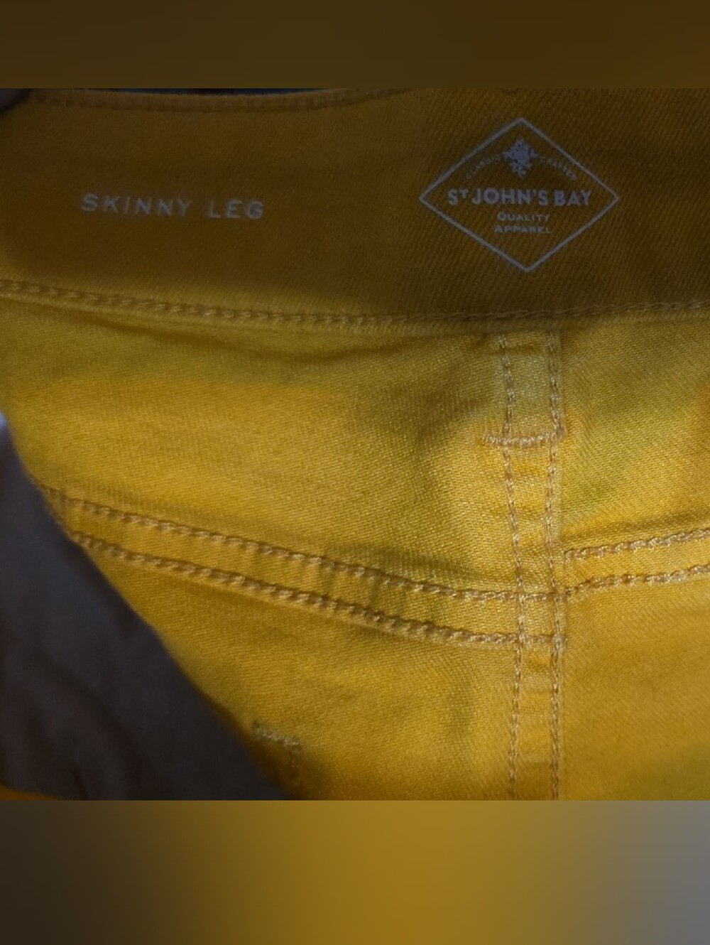 St. John’s Bay Women’s Size 12 Mustard Yellow Skinny Jeans Stretch Pants - Picture 5 of 5